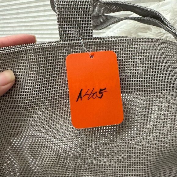 WALKER Gray Synthetic Mesh‎ Tote Project Needlepoint Handbag 14” x9” NEW - Picture 6 of 7